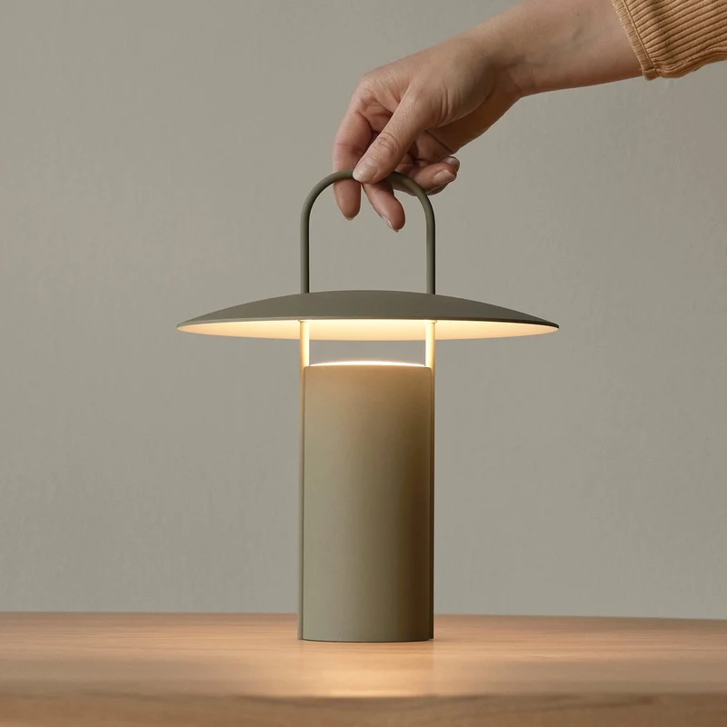 Ray Portable Table Lamp, Dusty Green