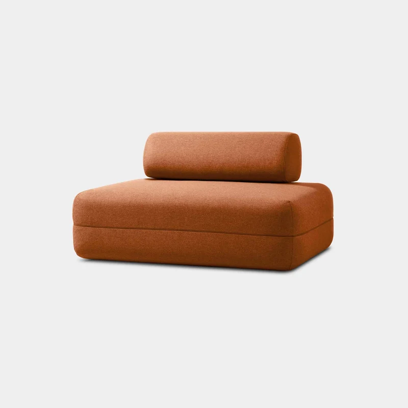 KHOY Sofa Bed Double, Terracotta Brown