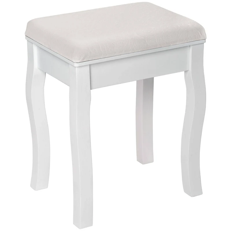 Tectake Padded Dressing Table Stool, White