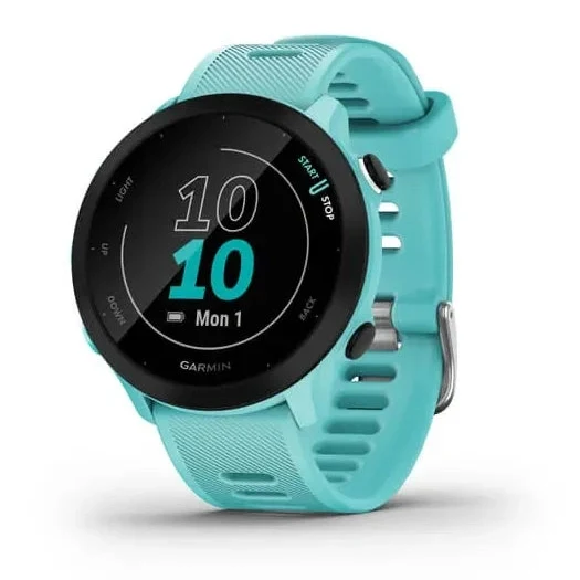 Garmin Forerunner 55 42mm MIP Sports Watch, Aqua Green