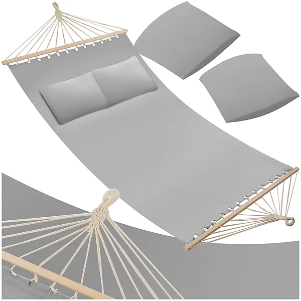 Hammock Eden - with support bars, for 2 people, Light grey