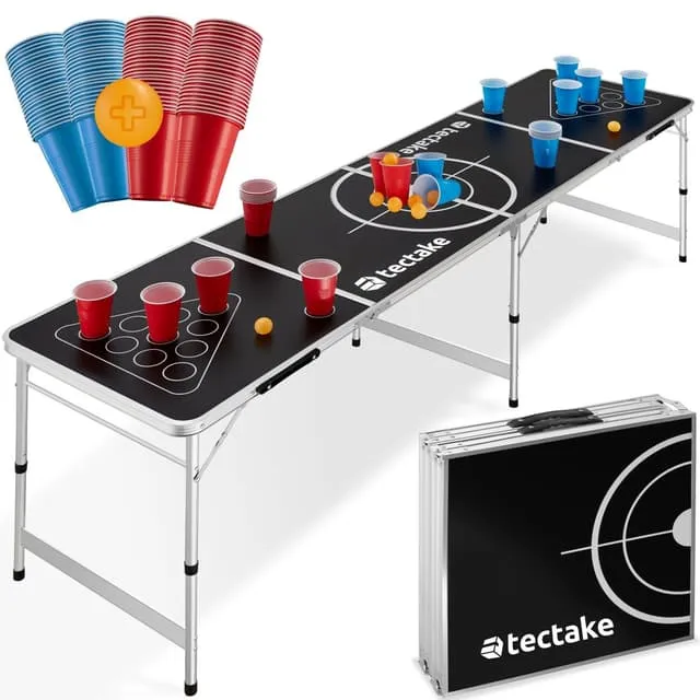 Beer Pong Table, Height-Adjustable and Foldable