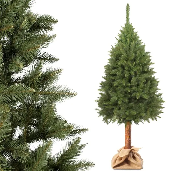 Artificial Christmas Tree 220 cm, Fir with Natural Wooden Trunk
