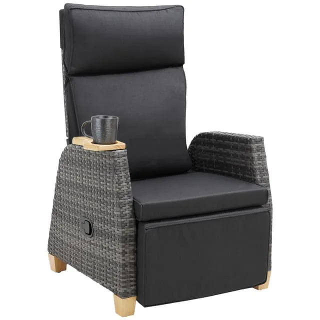 Tectake Pescara Aluminium Rattan Armchair, Gray