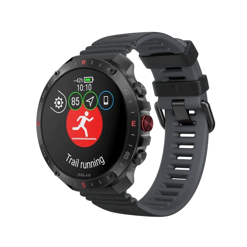 Polar Grit X2 Pro Titan Sports Watch, Black Sport Band