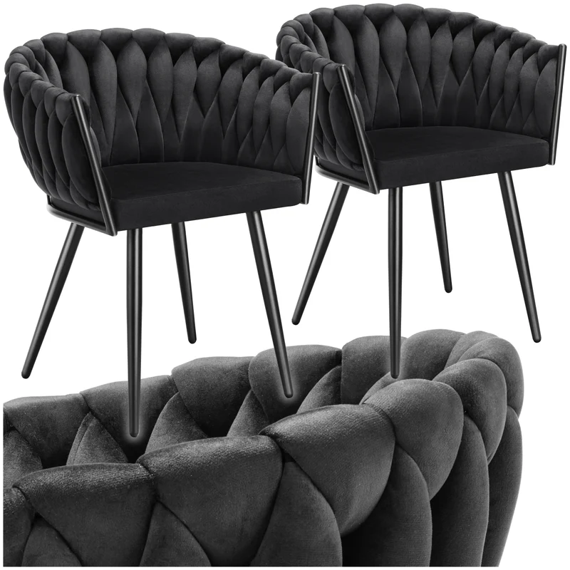 Dining Chair Astano, Padded, Velvet, Knot Design