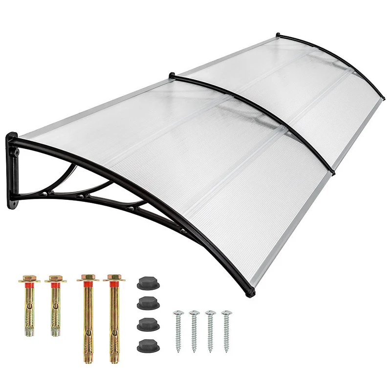 Canopy Transparent, solid front door rain shelter, 200 cm transparent
