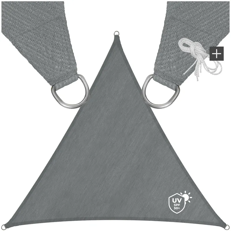Tectake Triangular Polyethylene Shade Sail 3.6 x 3.6 x 3.6 m, Grey