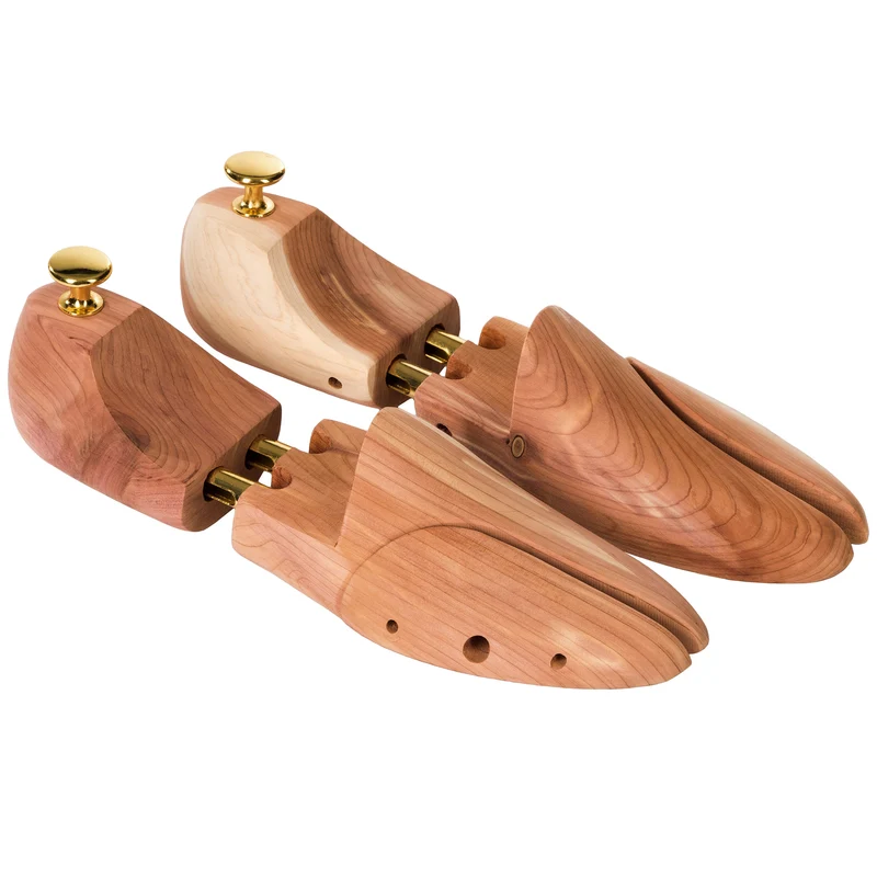 Shoe Stretcher, 1 Pair, cedar wood & brass 37-38, Brown