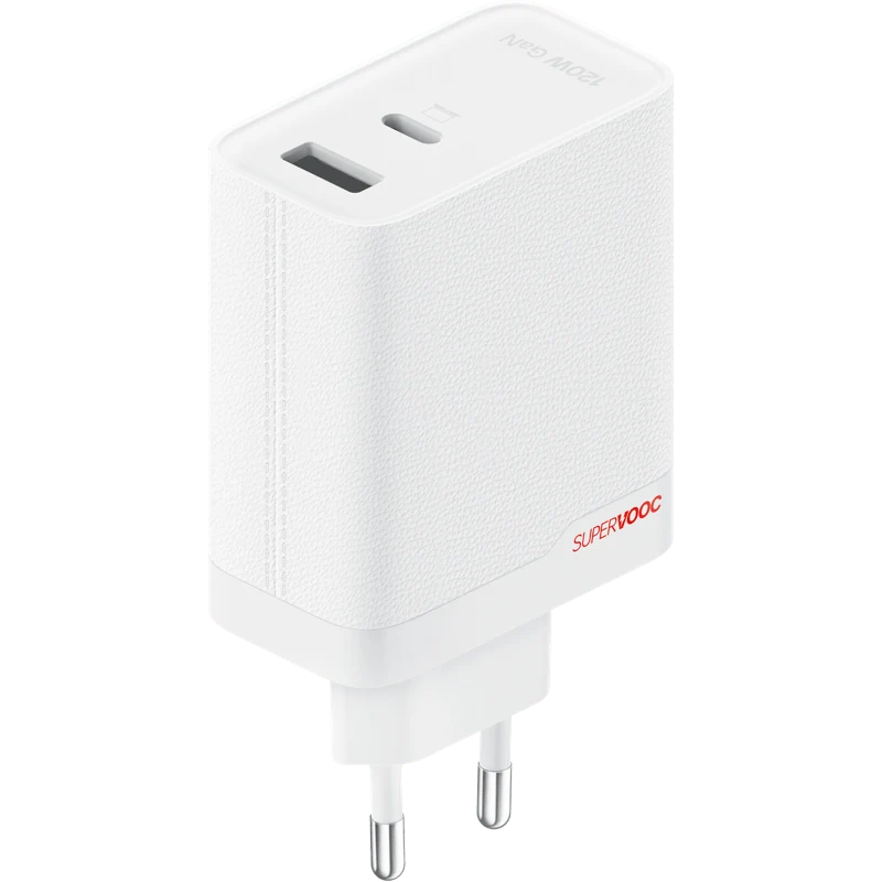 OnePlus SUPERVOOC 120W Dual Port Charger and Cable, White