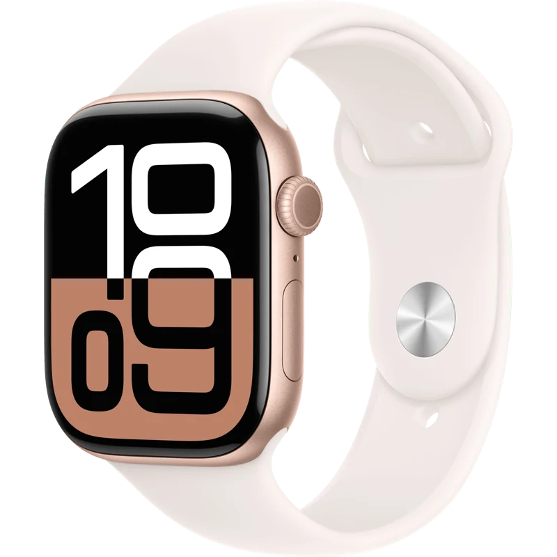 Apple Watch Series 10 GPS 46mm Rose Gold Aluminium Case with Light Blush Sport Band M/L