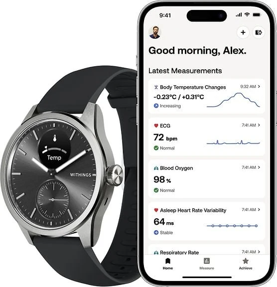 Withings Scanwatch 2 Smartwatch, 42 mm, Black