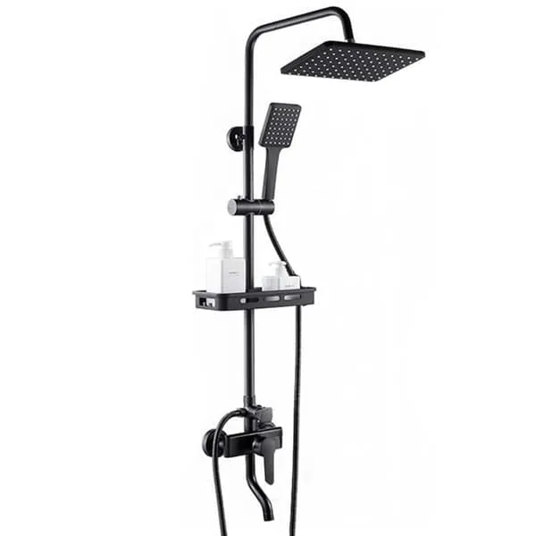 Adjustable Dual Head Bathroom Shower 3-in-1 Faucet Mixer, Exposed Valve