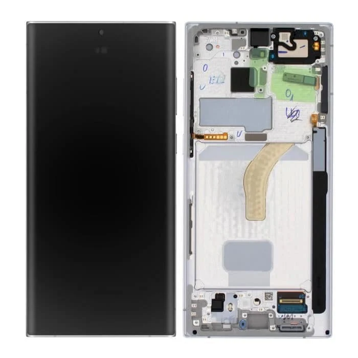 Samsung Original LCD and Touchscreen Assembly for Galaxy S22 Ultra, White