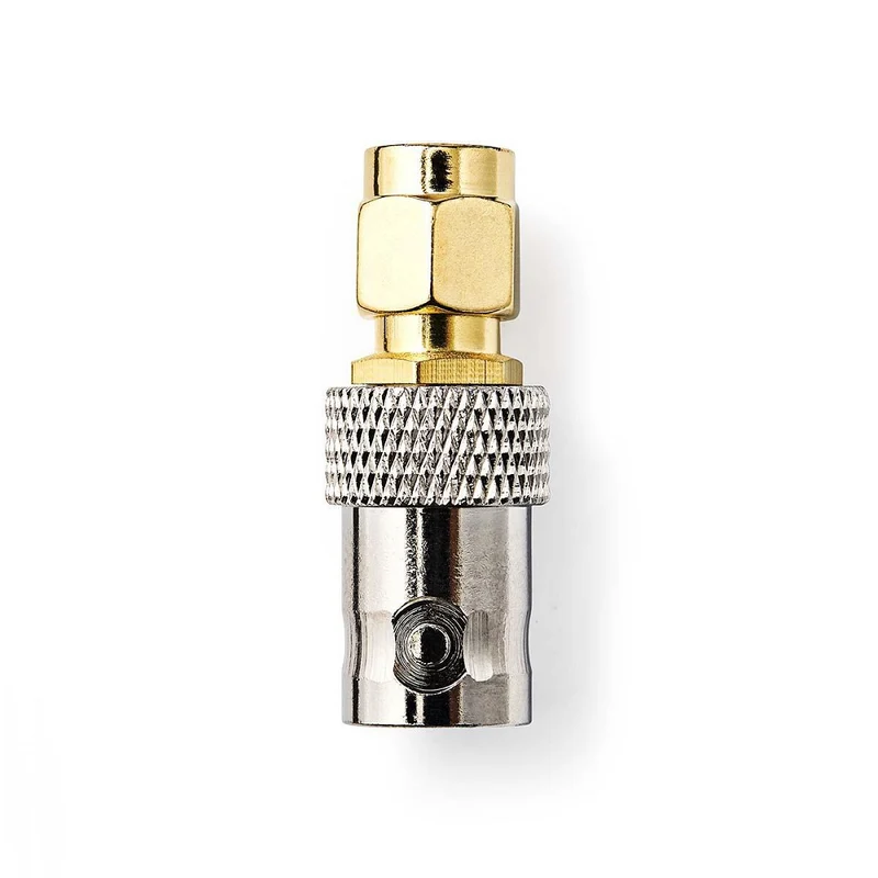 Nedis SMA Antenna Adapter, BNC SMA male to BNC female, Gold / Metal