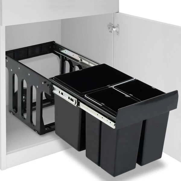 vidaXL Kitchen Cupboard Pull-Out Dustbin Soft-Close 48L