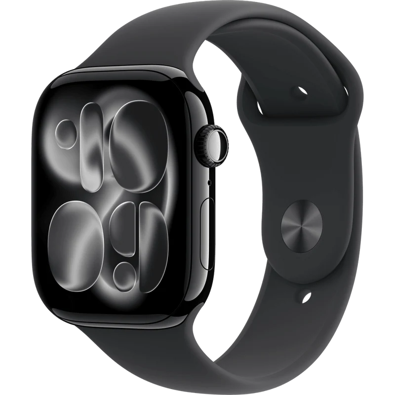 Apple Watch Series 11 (GPS + Cellular, 42 mm) Mirror Black/Black Sport Band, M/L