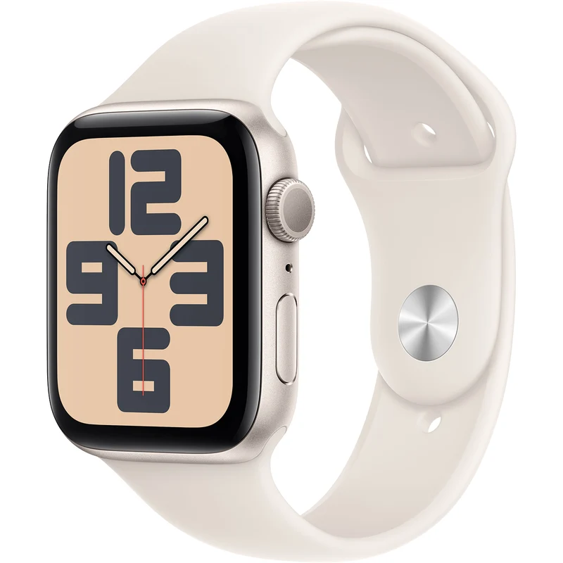 Apple Watch SE (GPS 44mm) 2nd Gen with Aluminum Case and Sport Band, Starlight, M/L