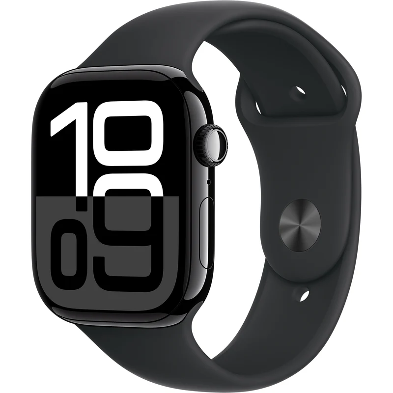 Apple Watch Series 10 (GPS + Cell) 46mm Black Alum Case with Black Sport Band, M/L
