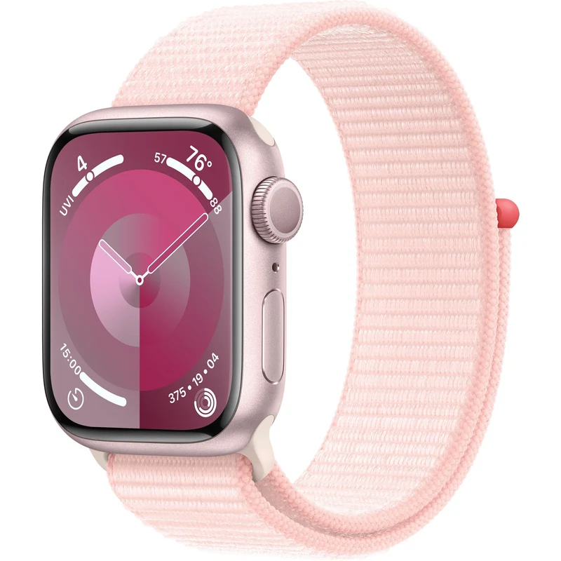 Apple Watch Series 9 (GPS) 41 mm Pink Aluminum Case with Pink Sport Loop