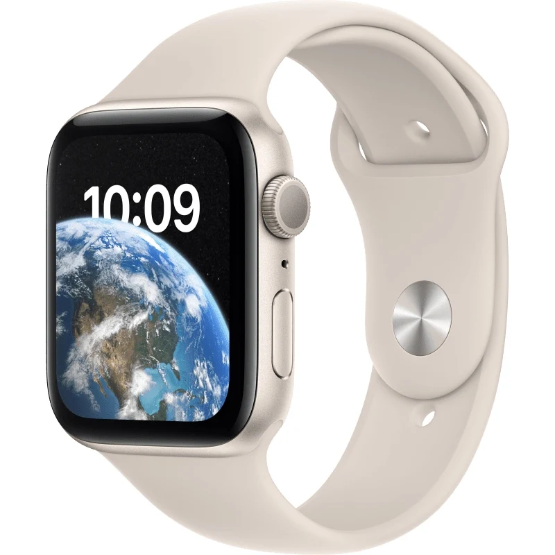 Apple Watch SE (GPS 44mm) 2nd Gen with Aluminium Case and Sport Band, Starlight