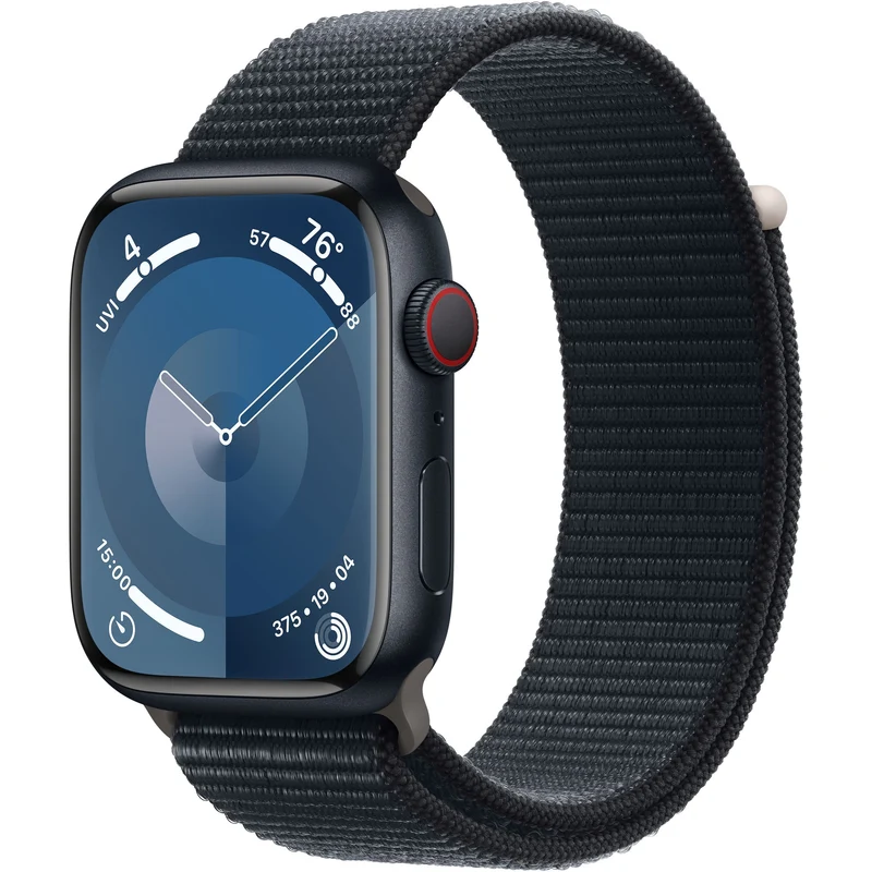 Apple Watch Series 9 (GPS + Cellular) 45 mm Midnight Aluminum Case with Midnight Sport Loop