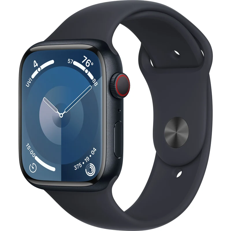 Apple Watch Series 9 (GPS + Cellular) 45 mm Midnight Blue Aluminum Case with Midnight Blue Sport Band, S/M