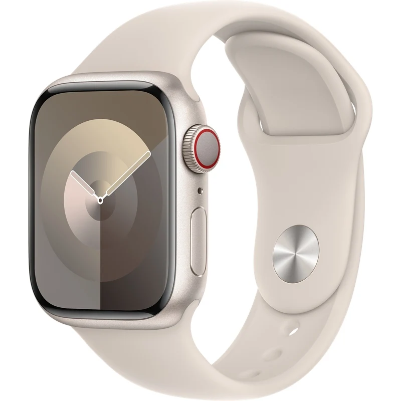 Apple Watch Series 9 45mm Starlight Aluminum Case with Starlight Sport Band (GPS + Cellular)