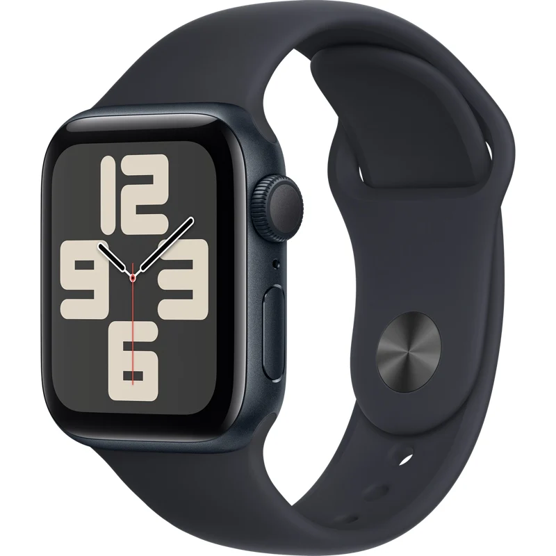 Apple Watch SE (GPS) 40mm Midnight Aluminum Case and Sport Band, S/M (MXE73)