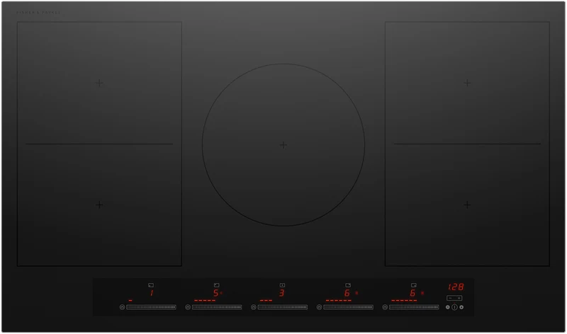 Fisher & Paykel Series 7 90cm 5 Zone Induction Cooktop, Black Glass