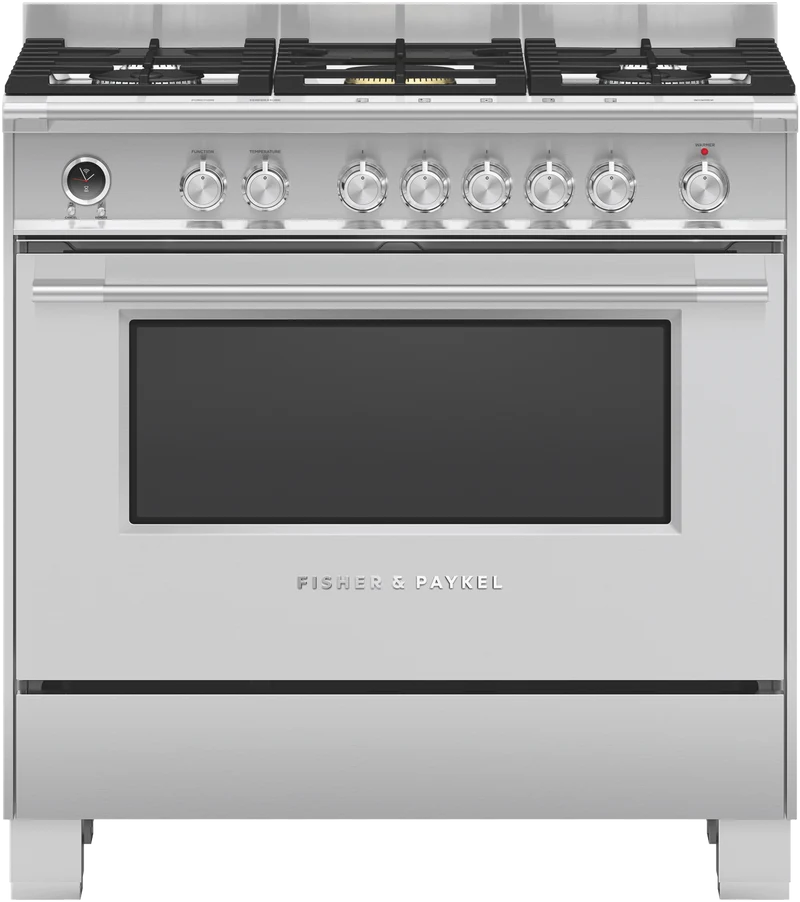 Fisher & Paykel 90cm Series 9 Classic 5 Burner Dual Fuel Pyrolytic Cooker