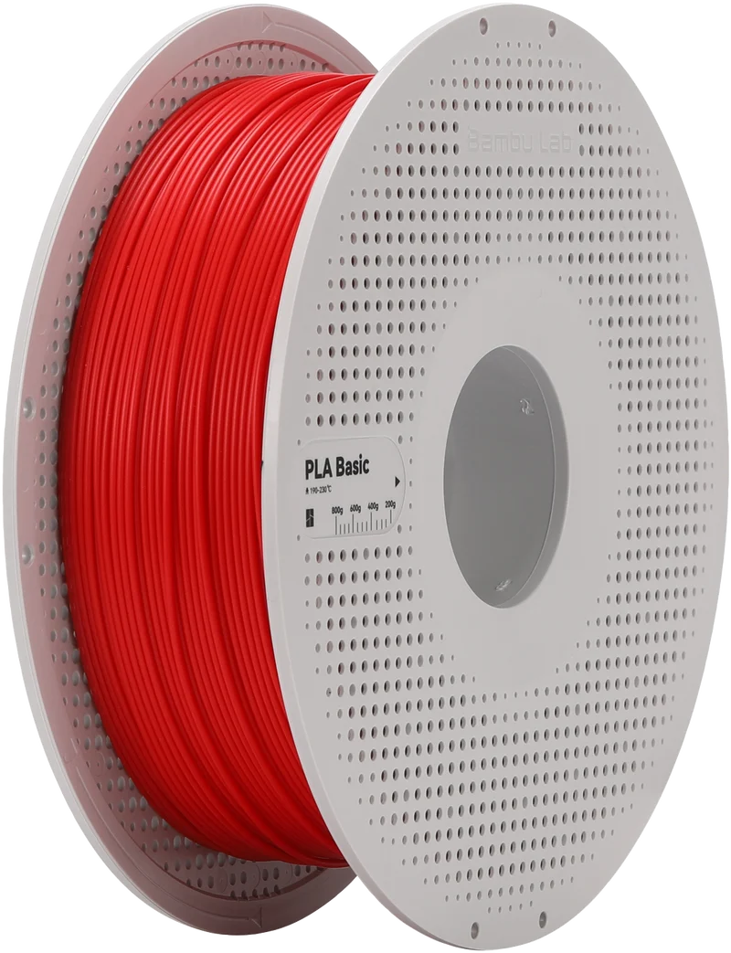 Bambu Lab Filament PLA Basic for 3D Printer with Spool - Red 1KG