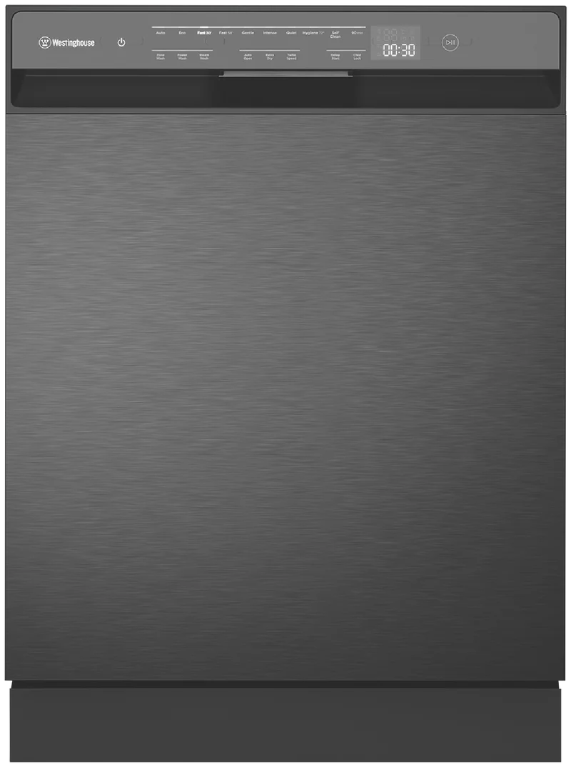 Westinghouse 60cm Dark Stainless Steel 15 Place Built Under Dishwasher