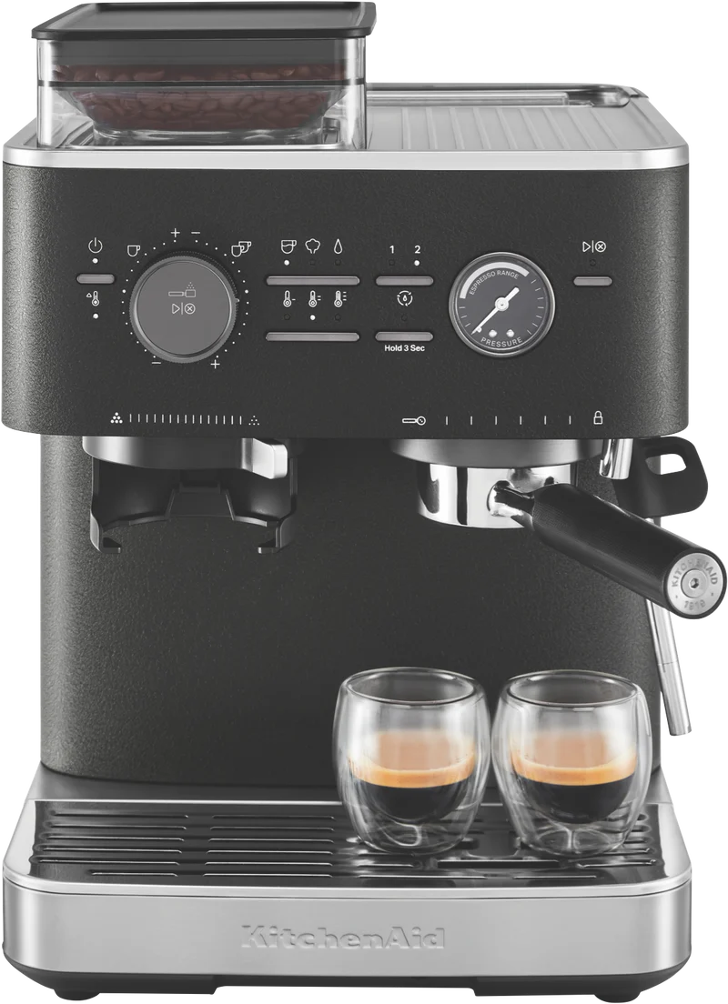 KitchenAid Semi Automatic Espresso Machine With Burr Grinder Cast Iron Black