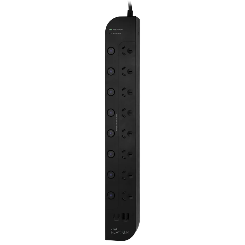 Crest 8 Socket Switched Power Board + USB PD 65W