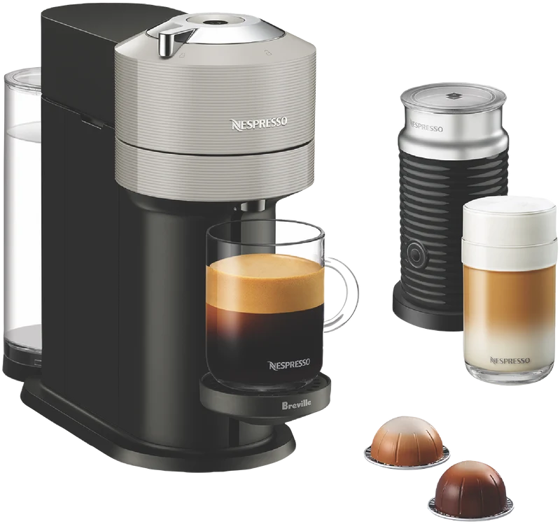 Nespresso Vertuo Next Capsule Coffee Machine Bundle Light Grey