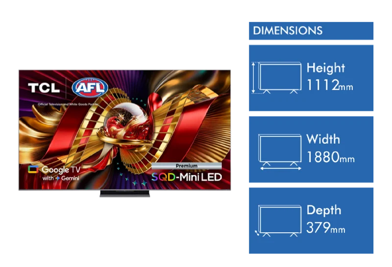 TCL 85" C8L Premium SQD-MINI LED Google TV with Gemini 2026