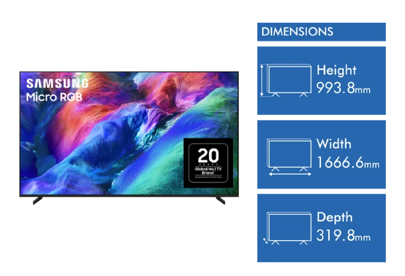 Samsung 75" MICRO RGB R85H 4K Smart AI TV 2026