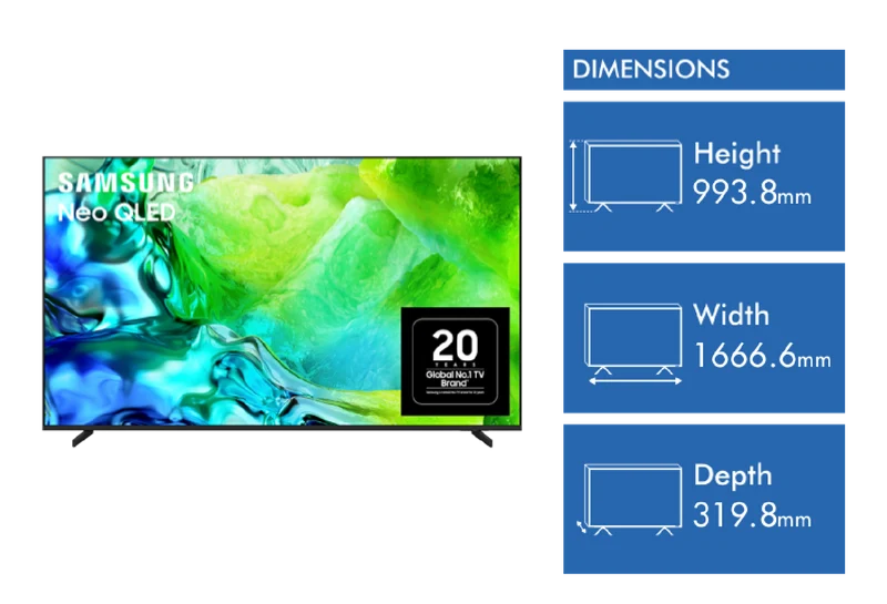Samsung 75" QN80H NEO QLED 4K Mini LED Smart AI TV 2026