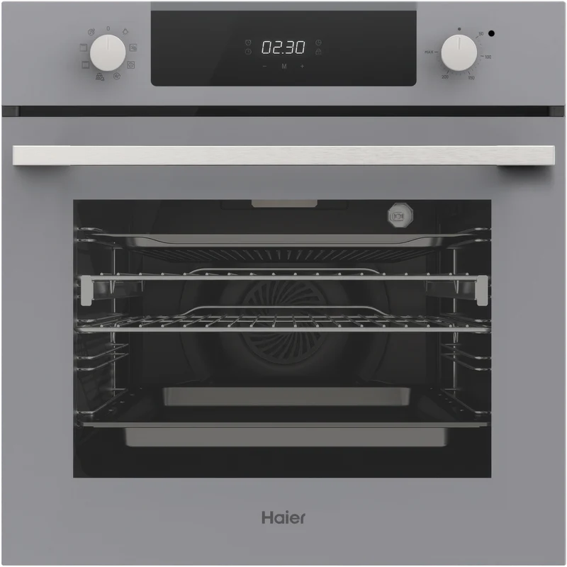 Haier 500 Series 60cm Electric Oven, 7 Functions, Air Fry, Steam Assist, Grey