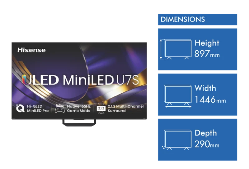 Hisense 65" U7SAU 4K ULED MiniLED 165Hz TV 2026