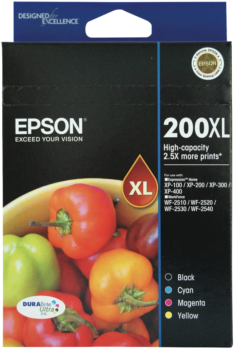 Epson 200 DURABrite XL Ink Cartridge 4 Pack