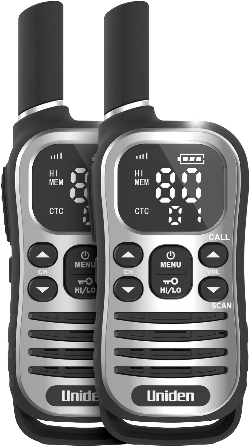 Uniden 80 Channel UHF Radio USB-C Charging Range Extender Twin Pack