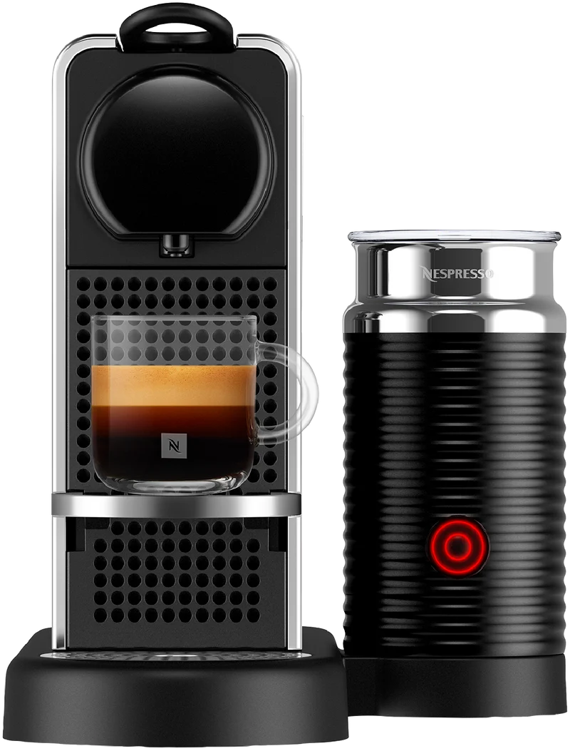 Nespresso CitiZ and Milk Capsule Coffee Machine Platinum Polished Stainless Steel