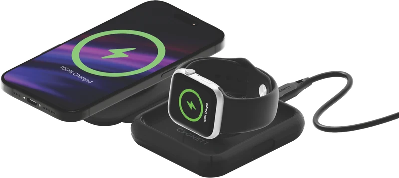 Cygnett Voyager Qi2.0 MagTravel 2-in-1 Travel Charger