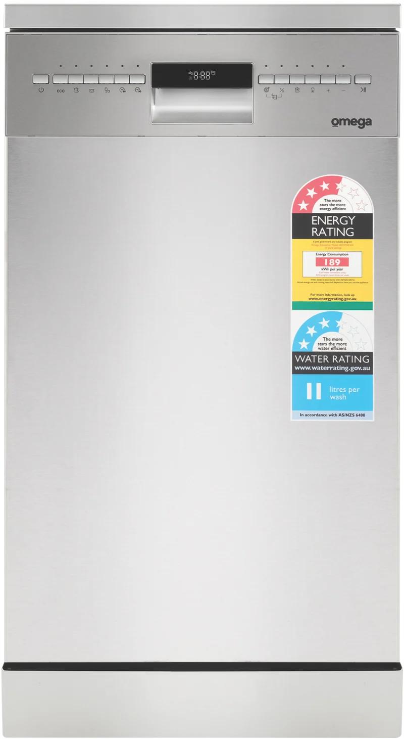 Omega 45cm Freestanding Dishwasher Stainless Steel