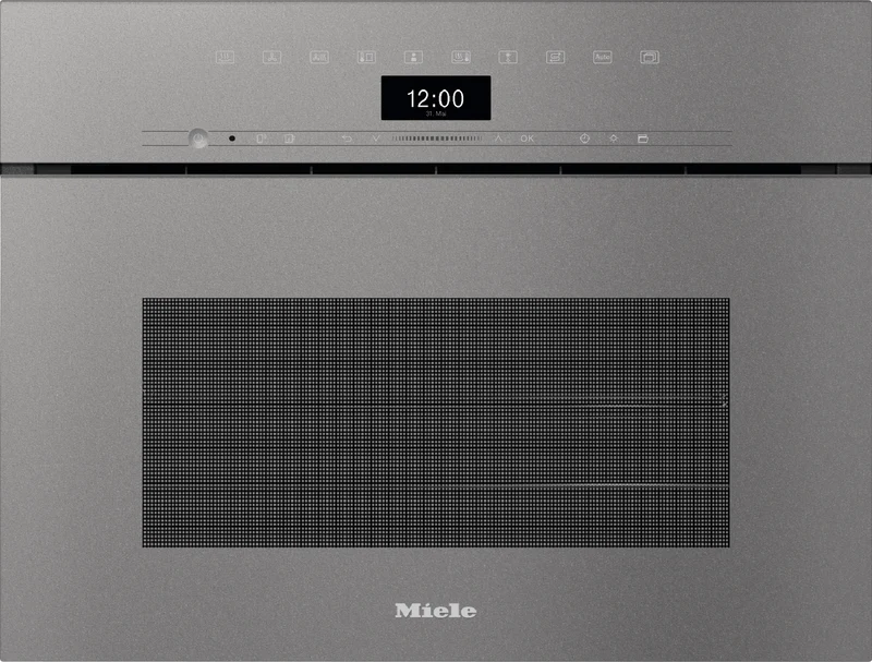 Miele 45cm Handleless Compact Combination Steam Oven with HydroClean Self-Cleaning Function Graphite Grey