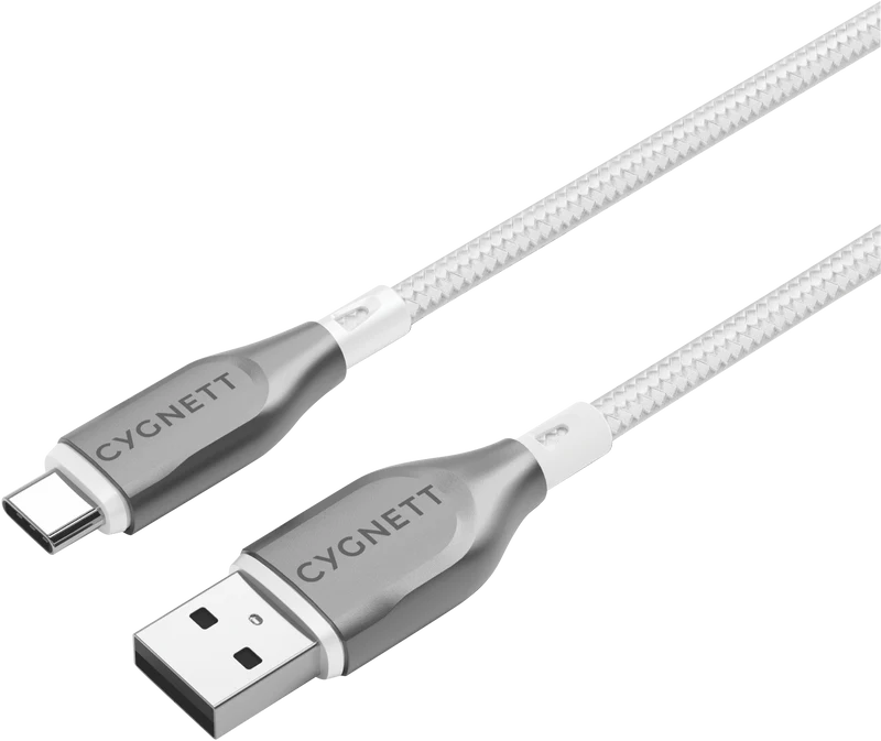 Cygnett USB 2.0 Armoured braided USB A USB C 1m White