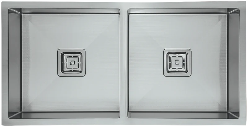 Hafele Squareline Sink G3 Double Lines Stainless Steel