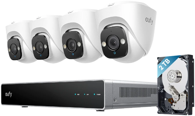 eufy E41 NVR POE 24/7 Security System - 4 x Turret Cameras